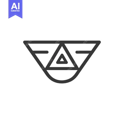 Aset premium populer: Abstract Geometric Shape with Triangles and a Curve
