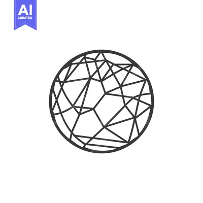 Aset desain premium: Abstract Geometric Sphere with Intersecting Lines