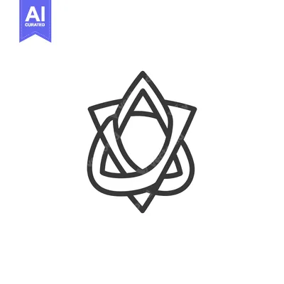 Aset desain premium: Abstract Geometric Star with Intertwined Lines