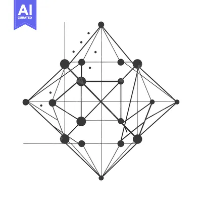 Aset desain premium: Abstract Geometric Structure with Interconnected Nodes
