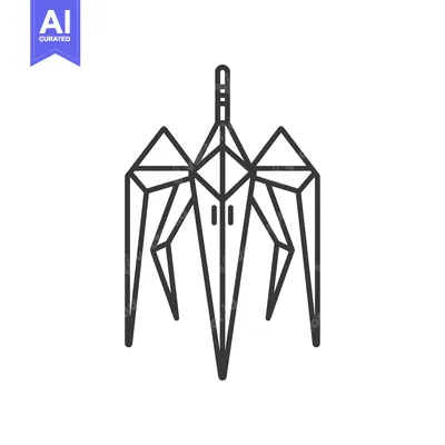 Aset desain premium: Abstract Geometric Structure with Triangular Arms