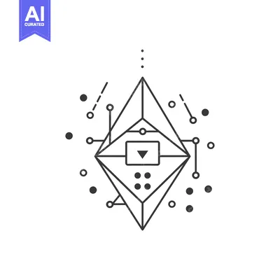 Aset desain premium: Abstract geometric symbol with a central triangle and connected lines.