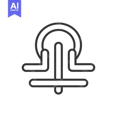Aset desain premium: Abstract geometric symbol with a circle and intersecting lines