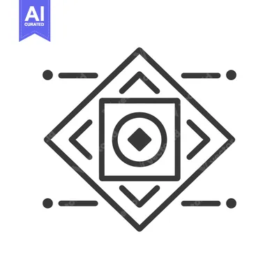 Aset premium populer: Abstract Geometric Symbol with a Diamond and Arrows