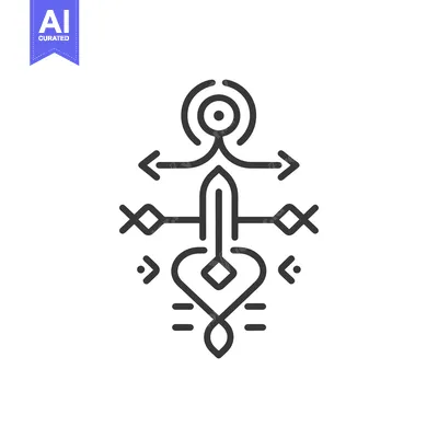 Aset premium populer: Abstract Geometric Symbol with Arrows, Circles, and a Heart Shape
