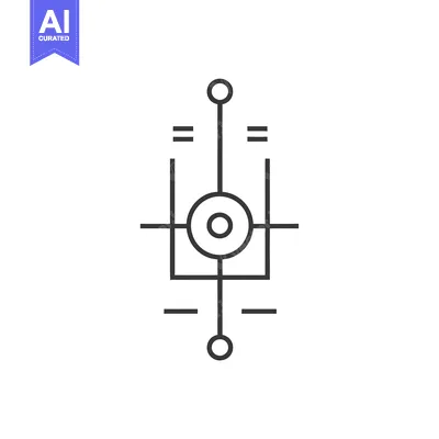 Aset desain premium: Abstract Geometric Symbol with Central Circle and Lines
