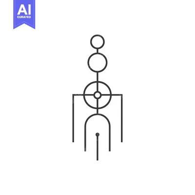 Premium design asset: Abstract Geometric Symbol with Circles and Lines