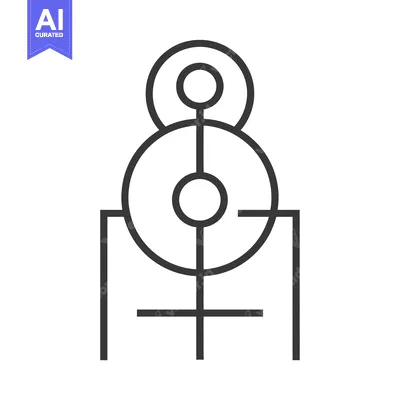 Premium design asset: Abstract Geometric Symbol with Circles and Lines