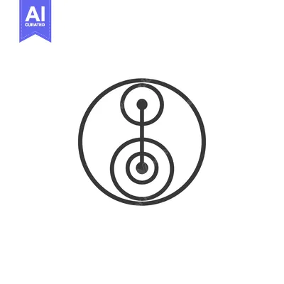 Aset premium populer: Abstract geometric symbol with concentric circles and a line