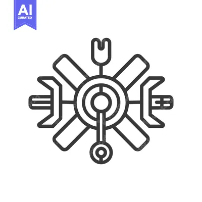 Premium design asset: Abstract Geometric Symbol with Concentric Circles and Arms