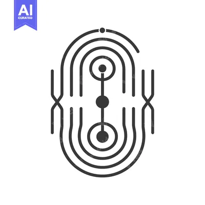 Aset desain premium: Abstract Geometric Symbol with Concentric Circles and Connected Dots