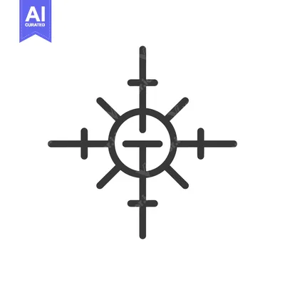 Aset desain premium: Abstract Geometric Symbol with Cross and Circle