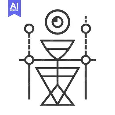 Abstract Geometric Symbol with Eye, Triangles, and Circles