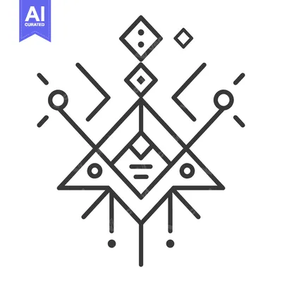 Popular premium asset: Abstract geometric symbol with lines, circles, and diamonds