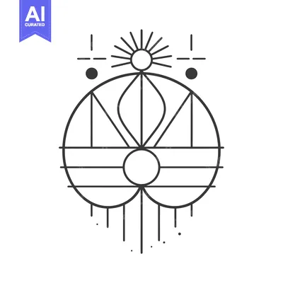 Popular premium asset: Abstract Geometric Symbol with Sun, Circles, and Lines