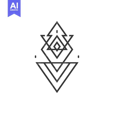 Aset premium populer: Abstract Geometric Symbol with Triangles and a Diamond