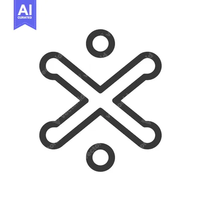 Aset premium populer: Abstract geometric symbol with two circles and a crossed figure