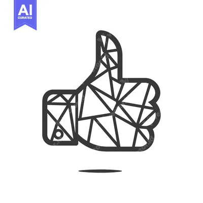 Aset desain premium: Abstract Geometric Thumbs Up Illustration