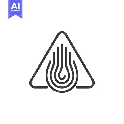 Aset desain premium: Abstract Geometric Triangle with Curved Lines Inside