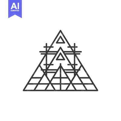 Aset desain premium: Abstract Geometric Triangle with Intersecting Lines