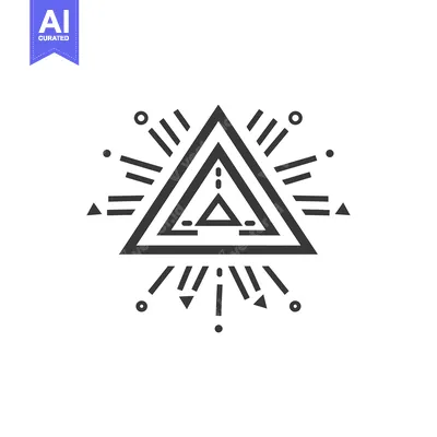 Premium design asset: Abstract Geometric Triangle with Radiating Lines and Dots