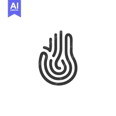 Aset premium populer: Abstract Hand Fingerprint Icon Design