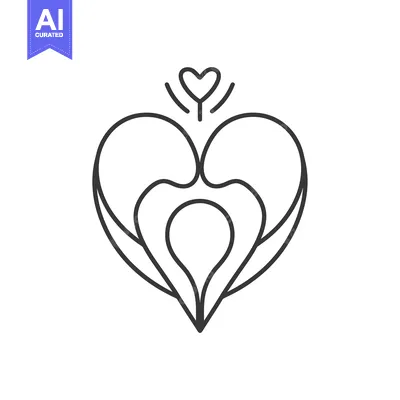 Premium design asset: Abstract Heart Design with Concentric Circles