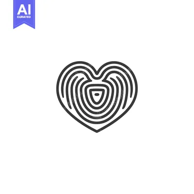 Abstract Heart Shaped Design with Concentric Lines