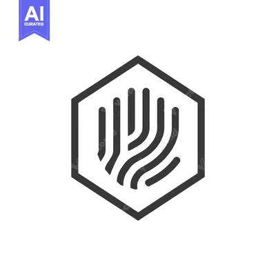 Aset desain premium: Abstract Hexagon with Wavy Lines Inside