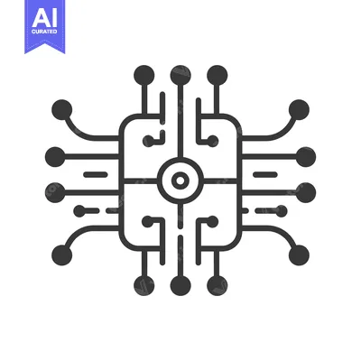 Aset premium populer: Abstract Icon of a Circuit Board with Connectors