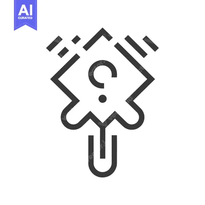 Premium design asset: Abstract Icon with Question Mark and Arrow