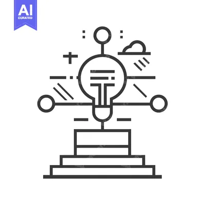 Popular premium asset: Abstract Illustration of a Lightbulb on a Platform with Geometric Shap