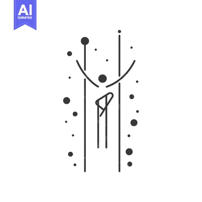 Premium design asset: Abstract Illustration of a Person with Arms Raised