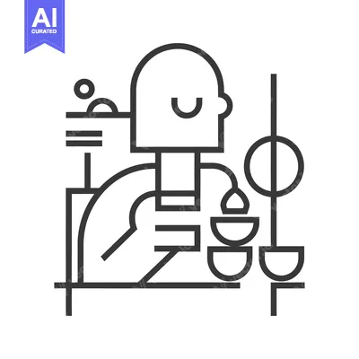 Abstract Illustration of a Person With Geometric Shapes