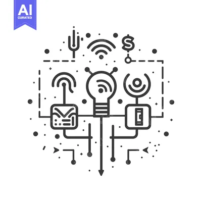 Abstract Illustration of Connected Technology and Ideas
