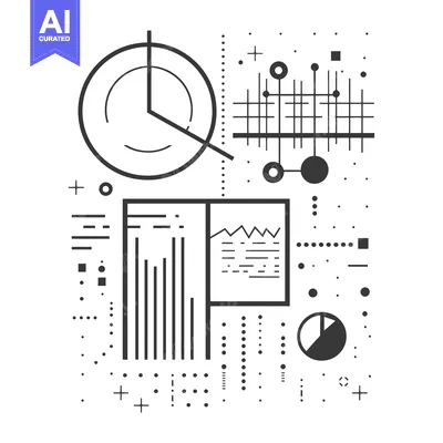 Aset desain premium: Abstract Illustration of Data Analysis with Charts and Graphs