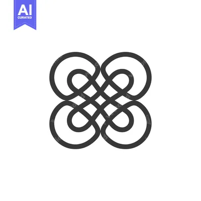 Aset desain premium: Abstract Interlocking Circular Design with Four Loops