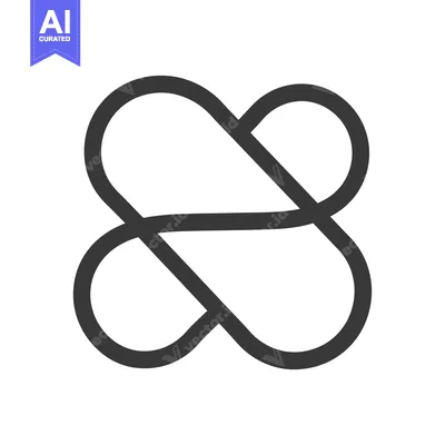 Aset premium populer: Abstract Interlocking Curved Lines Symbol