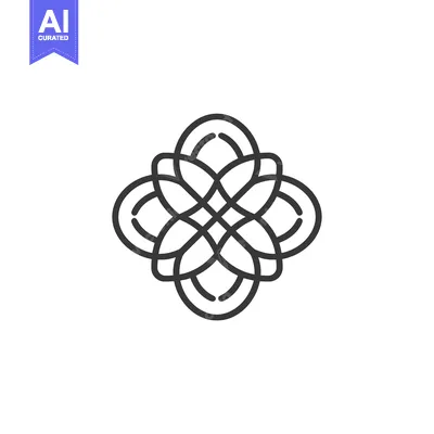Aset premium populer: Abstract Interlocking Loop Design with Four Concentric Circles