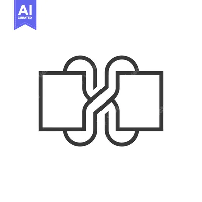 Aset desain premium: Abstract Interlocking Squares and Curves Design