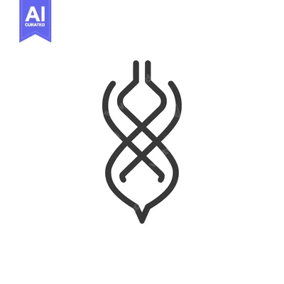 Aset premium populer: Abstract Intertwined Line Art Design in the Shape of a Teardrop