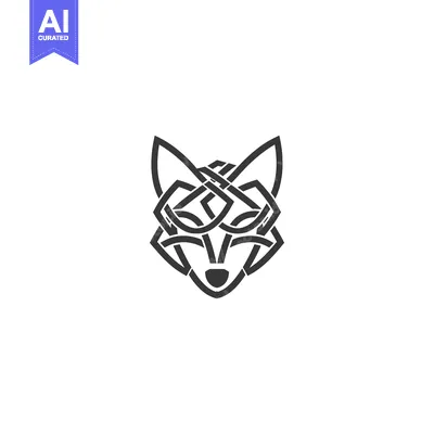 Aset premium populer: Abstract Intertwined Lines Forming a Fox Head