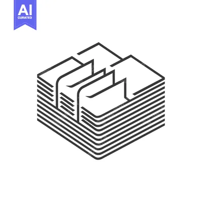 Abstract Isometric Illustration of Stacked Paper Sheets