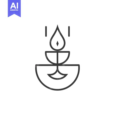 Premium design asset: Abstract Line Art Candle with Flame and Two Vertical Lines