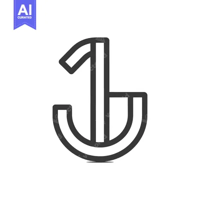 Abstract Line Art Depicting a Curved Anchor