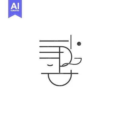 Popular premium asset: Abstract Line Art Depicting a Face with Closed Eyes