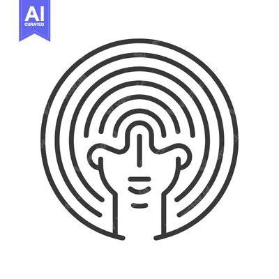 Popular premium asset: Abstract Line Art Depicting a Head with Circular Waves Surrounding It