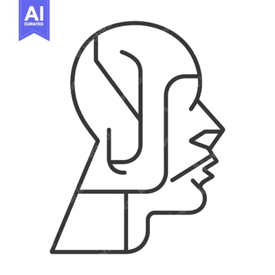Aset premium populer: Abstract Line Art Depiction of a Human Head in Profile