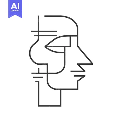 Aset premium populer: Abstract Line Art Depiction of a Human Profile