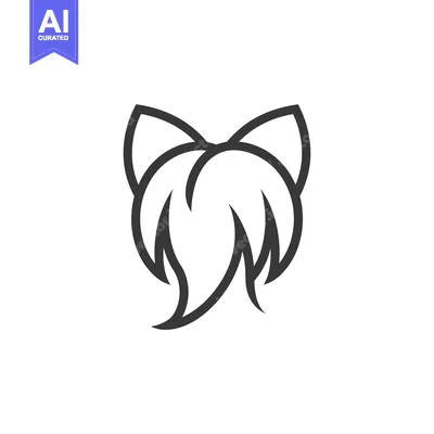 Popular premium asset: Abstract Line Art Design of a Bow or a Head of Hair